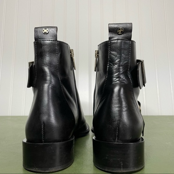 Capezzani Italian-Made Witchy Vibe Black Leather Boots w Buckles #5505 - Picture 4 of 10